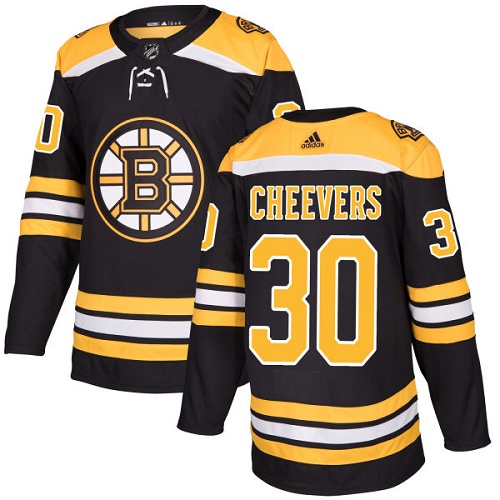 Adidas Men Boston Bruins #30 Gerry Cheevers Black Home Authentic Stitched NHL Jersey->boston bruins->NHL Jersey